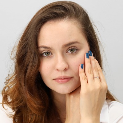 Pierścionek zaręczynowy Vicenza białe złoto 585 z białym... 2