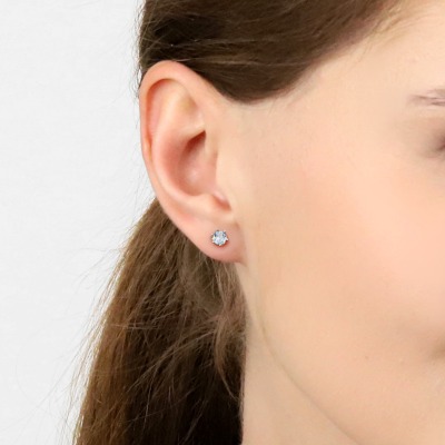 Kolczyki Vicenza białe złoto 585 z akwamarynami 0,30 ct 2