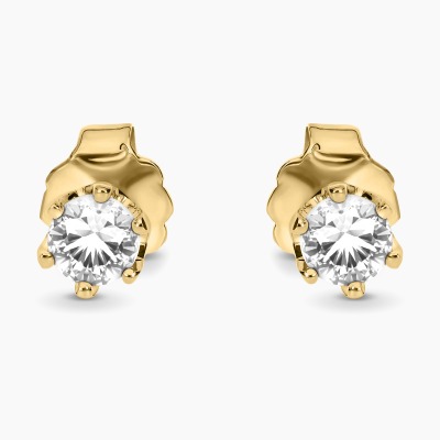 Kolczyki Vicenza żółte złoto 585 z białymi topazami 0,40 ct