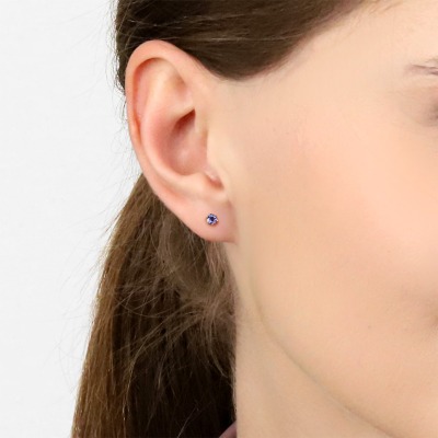 Kolczyki Vicenza różowe złoto 585 z tanzanitami 0,36ct 2