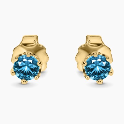 Kolczyki Vicenza żółte złoto 585 z topazami London Blue...
