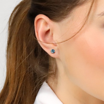 Kolczyki Vicenza białe złoto 585 z topazami London Blue... 2