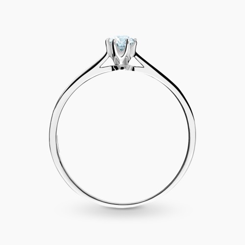 Pierścionek zaręczynowy Vicenza białe złoto 585 z topazem sky 0,20 ct