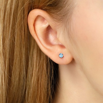 Kolczyki Vicenza różowe złoto 585 z topazami swiss 0,40 ct 2