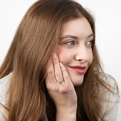 Pierścionek zaręczynowy Vicenza żółte złoto 585 z... 2