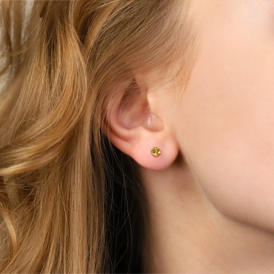 Kolczyki Vicenza żółte złoto 585 z cytrynami 0,20 ct 2