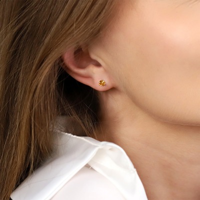 Kolczyki Vicenza różowe złoto 585 z cytrynami 0,30 ct 2