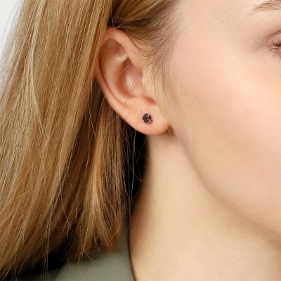 Kolczyki Vicenza dwukolorowe złoto 585 z kwarcami dymnymi... 2