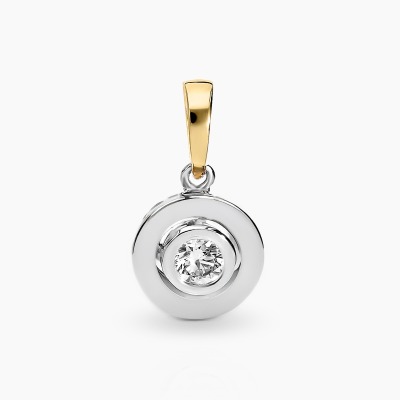 Zawieszka żółte i białe złoto 585 z brylantem 0,20 ct,...