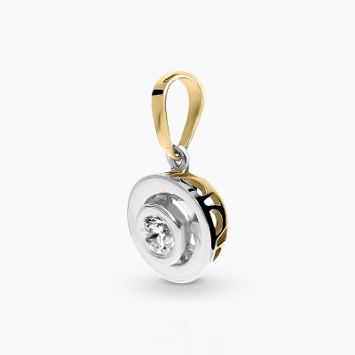 Zawieszka żółte i białe złoto 585 z brylantem 0,20 ct,... 2