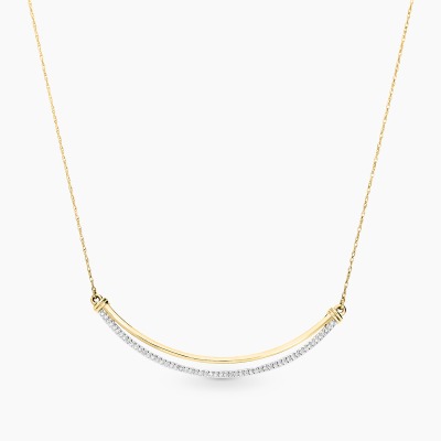 Naszyjnik z dwukolorowego 585 z brylantami 0,14 ct dł. 45 cm