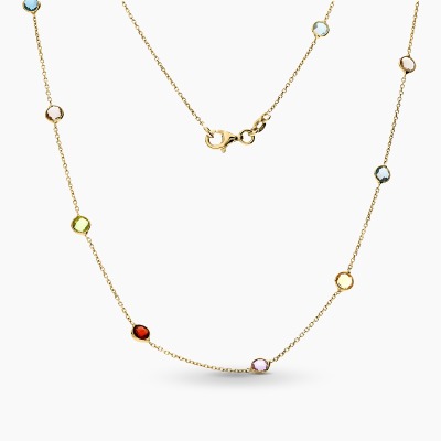 Naszyjnik celebrytka z żółtego złota 585 z okrągłymi...