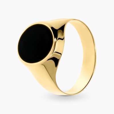 Sygnet z żółtego złota 585 z onyksem 5,41 g