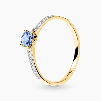 Pierścionek z żółtego i białego złota 585 z brylantami...