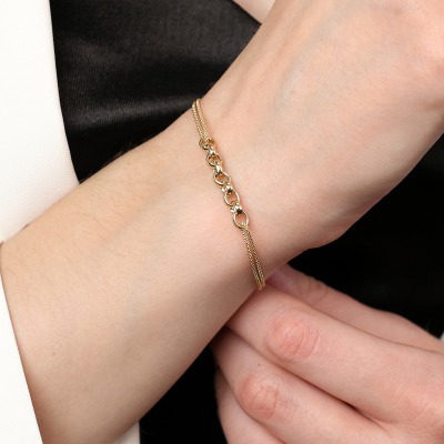 Bransoletka z żółtego złota 585 dł. 16-18 cm 2