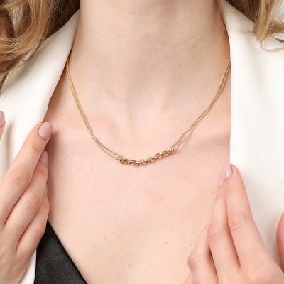 Naszyjnik z żółtego złota 585 dł. 42- 45 cm 2