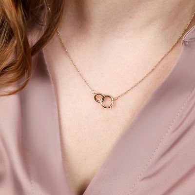 Naszyjnik celebrytka z żółtego złota 585 okrągłe elementy... 2