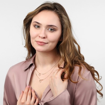 Naszyjnik kaskadowy z żółtego złota 585 z elementami... 2