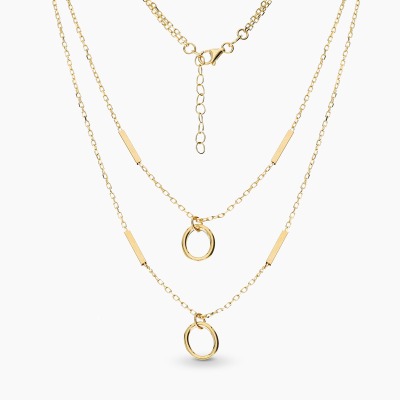 Naszyjnik kaskadowy z żółtego złota 585 z elementami...