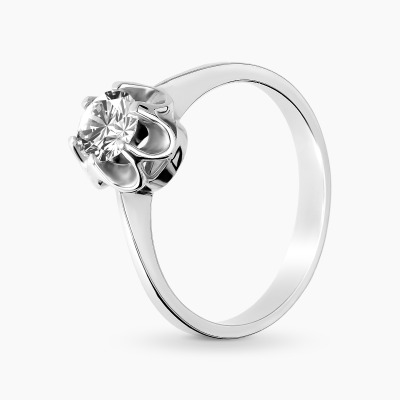 Pierścionek z białego złota 585 z cyrkonią 2,68 g