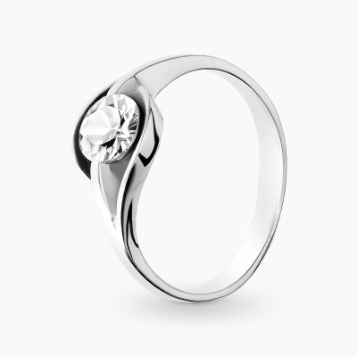 Pierścionek z białego złota 585 z cyrkonią 2,35 g