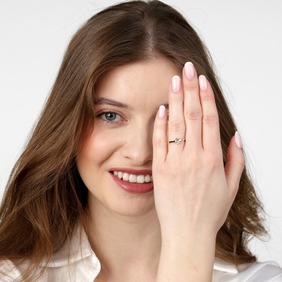 Pierścionek z żółtego złota 585 z akwamarynem 0,37 ct 2