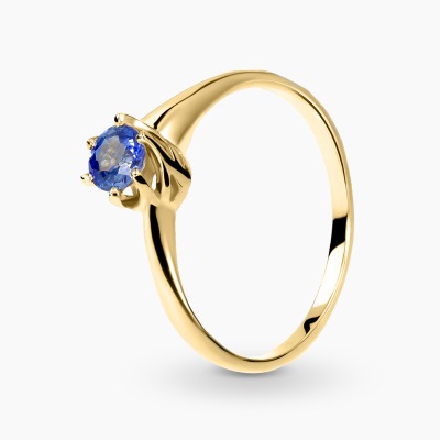 Pierścionek z żółtego złota 585 z szafirem 0,45 ct  1,89 g