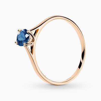 Pierścionek Sorrento z różowego złota 585 z szafirem 0,60 ct