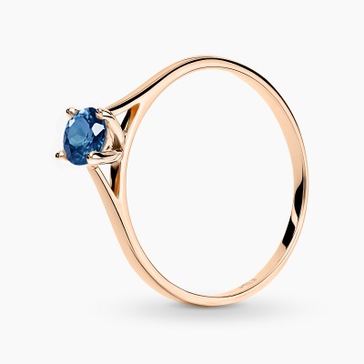Pierścionek Sorrento z różowego złota 585 z szafirem 0,50 ct