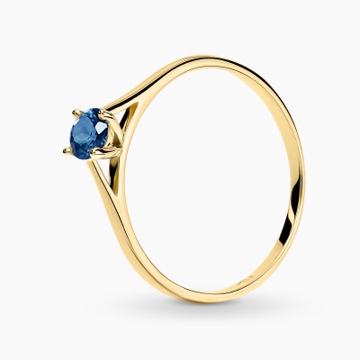 Pierścionek Sorrento z żółtego złota 585 z szafirem 30 ct
