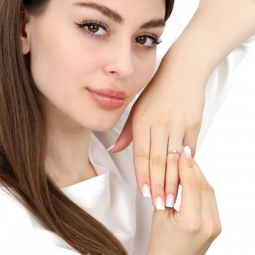 Pierścionek zaręczynowy Torino białe złoto 585 z sekretnym brylantem i brylantem 0,35 ct