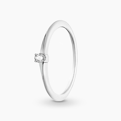 Pierścionek zaręczynowy z białego złota 750 z brylantem... 2