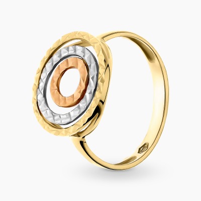 Pierścionek diamentowany w trzech kolorach złota 585