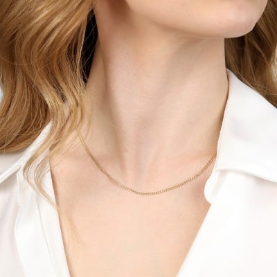 Łańcuszek z żółtego złota 585 o splocie pancerka dł. 45... 2