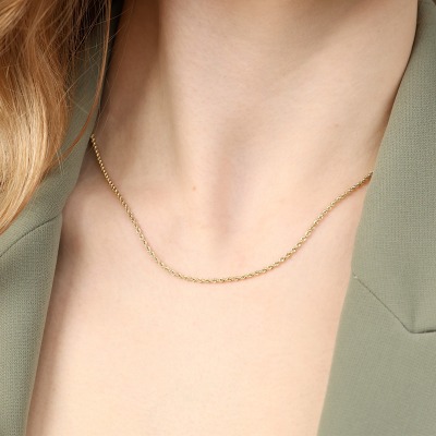 Łańcuszek z żółtego złota 585 o splocie korda dł. 40 cm,... 2