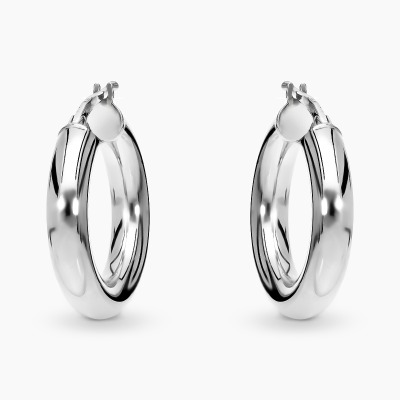 Kolczyki koła z białego złota 585, 3,0 g