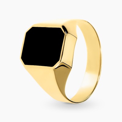 Sygnet z żółtego złota 585 z onyksem 5,08 g