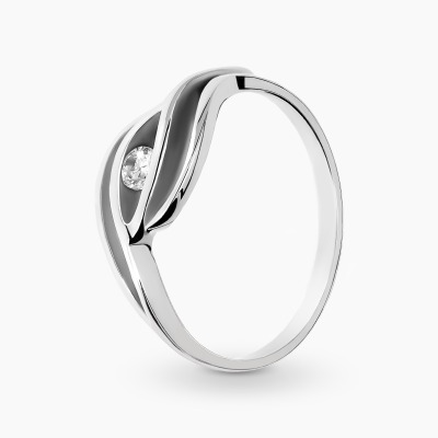 Pierścionek z białego złota 585 z cyrkonią  3,37 g