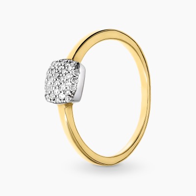 Pierścionek zaręczynowy z dwukolorowego złota 750 z...