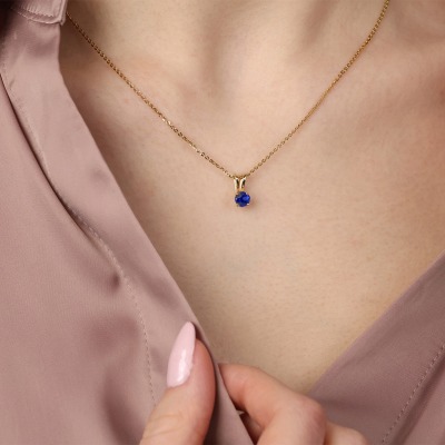 Zawieszka Sorrento z żółtego złota 585 z szafirem 0,60 ct 2