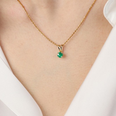 Zawieszka Sorrento z żółtego złota 585 ze szmaragdem 0,45 ct 2