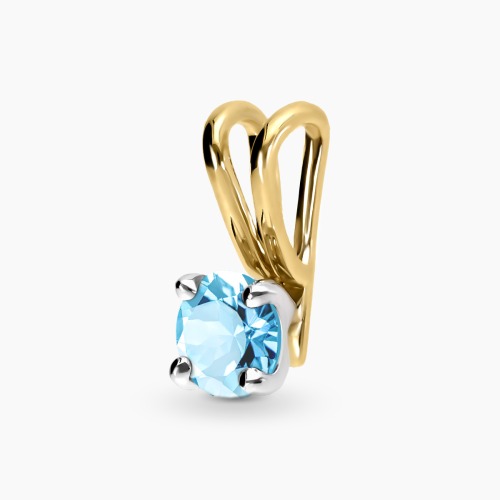Zawieszka Sorrento z dwukolorowego złota 585 z topazem swiss 0,60 ct