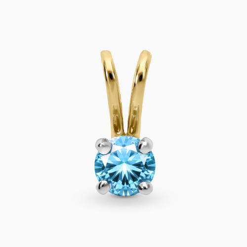 Zawieszka Sorrento z dwukolorowego złota 585 z topazem swiss 0,60 ct