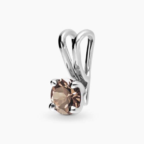 Zawieszka Sorrento z białego złota 585 z kwarcem dymnym 0,45 ct