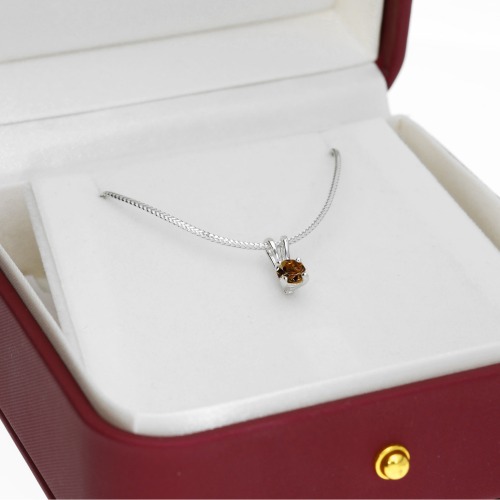 Zawieszka Sorrento z białego złota 585 z kwarcem dymnym 0,45 ct