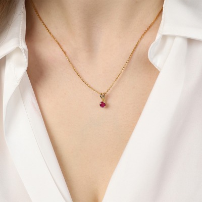 Zawieszka Sorrento z żółtego złota 585 z rubinem 0,60 ct 2