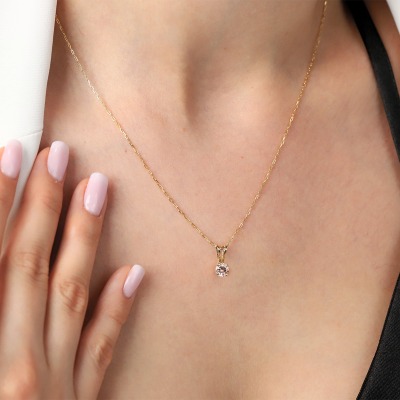 Zawieszka Sorrento z żółtego złota 585 z morganitem 0,45 ct 2