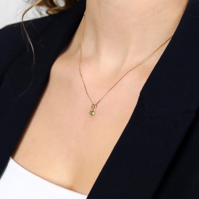 Zawieszka Sorrento z różowego złota 585 z oliwinem 0,50 ct 2