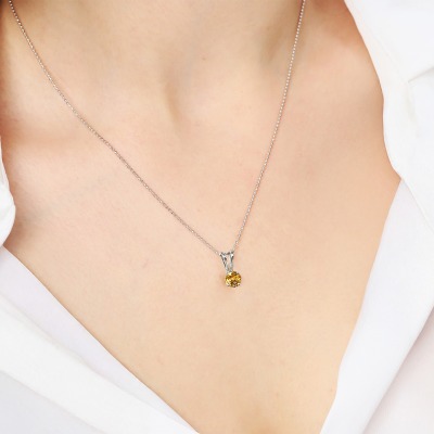 Zawieszka Sorrento z białego złota 585 z cytrynem 0,50 ct 2