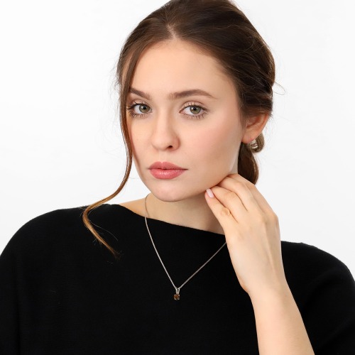 Zawieszka Sorrento z białego złota 585 z kwarcem dymnym 0,45 ct